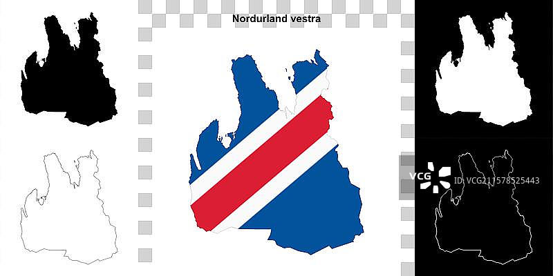 北部地区西部轮廓地图图片素材