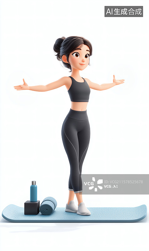【AI数字艺术】瑜伽教练图片素材