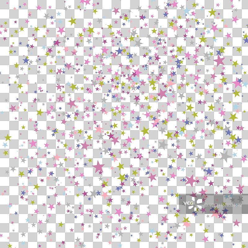 彩色星星五彩纸屑背景溅洒效果图片素材