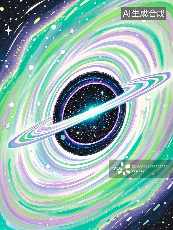 【AI数字艺术】宇宙黑洞与星系漩涡图片素材