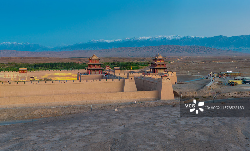 甘肃嘉峪关市嘉峪关长城文化旅游景区日落图片素材