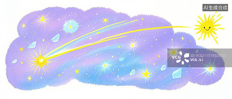 【AI数字艺术】梦幻云朵与星光图片素材