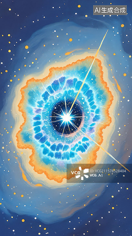 【AI数字艺术】宇宙星云中的璀璨光芒图片素材