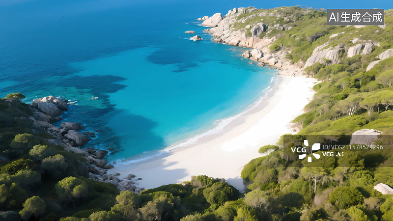 【AI数字艺术】航拍视角的海岬风光图片素材