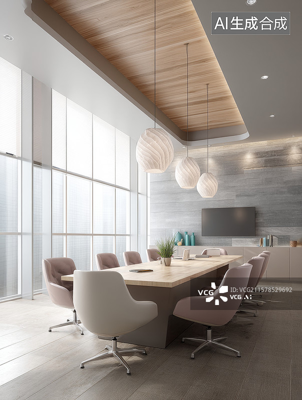 【AI数字艺术】现代简约会议室图片素材