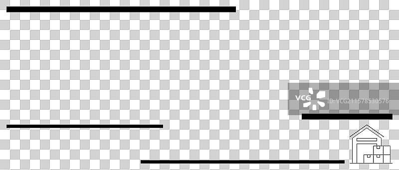 简约房屋和方框的水平线条图片素材