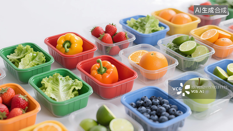 【AI数字艺术】水果蔬菜框图片素材