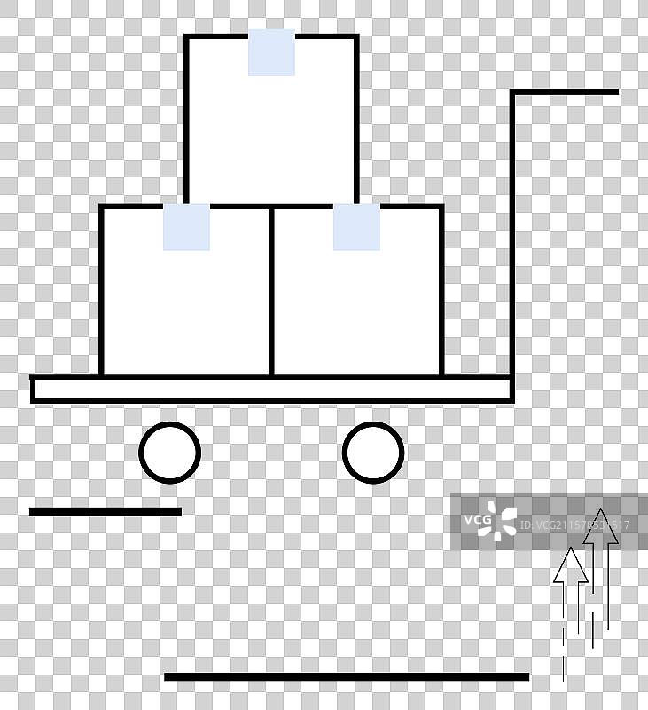 手推车上堆放着代表性的箱子图片素材