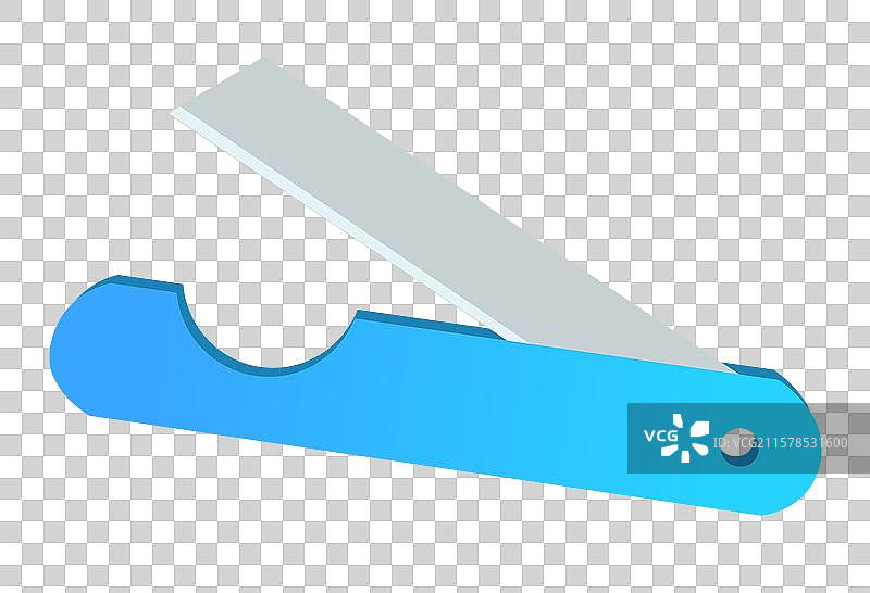 一把蓝色美工刀图片素材