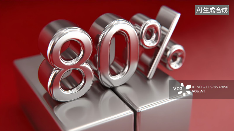 【AI数字艺术】80%符号，打折促销百分比符号，百分比，电商，电子商务，打折促销图片素材