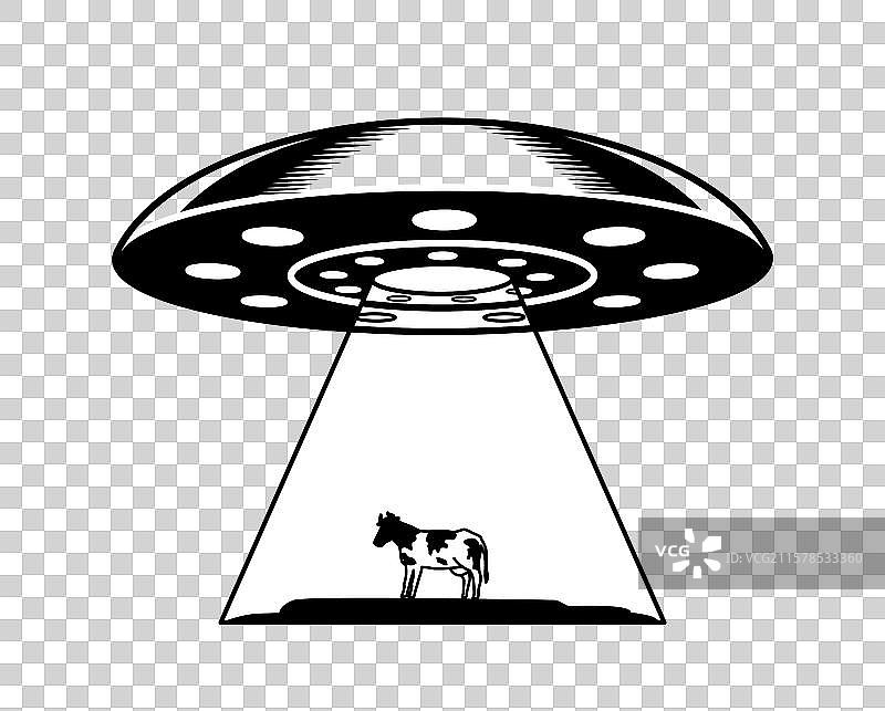 外星人飞碟涂鸦图标简单轮廓贴纸图片素材