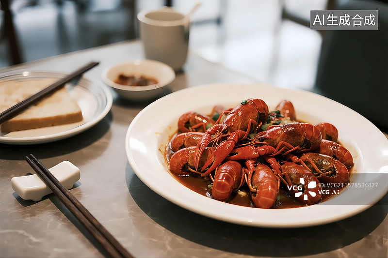 【AI数字艺术】夏天美味夜宵小吃蒜蓉小龙虾啤酒节图片素材