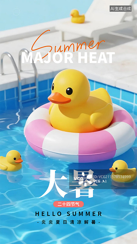 【AI数字艺术】大暑海报图片素材