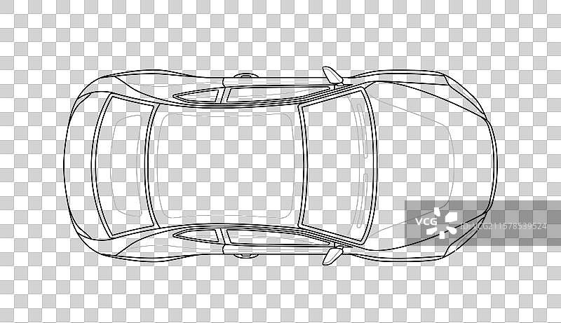 电动汽车轮廓图 混合动力汽车蓝图图片素材