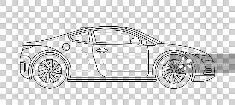 电动汽车轮廓图 混合动力汽车蓝图图片素材