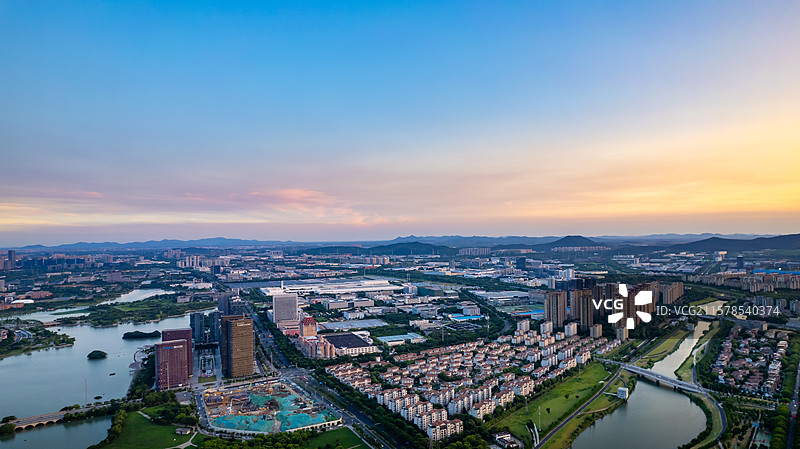 南京江宁九龙湖日落晚霞图片素材