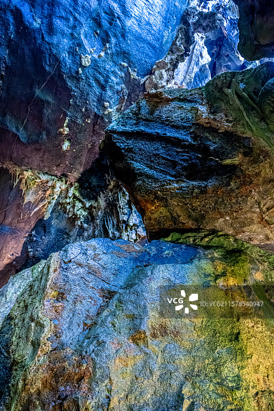 玉华洞 第一洞厅：白云洞 喀斯特地貌溶洞 福建三明将乐县玉华古洞风景名胜图片素材