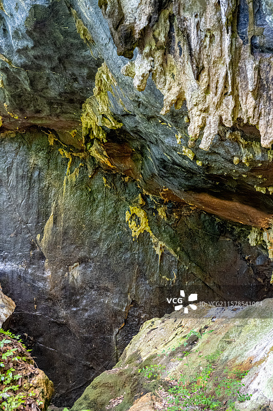 玉华洞入口 第一洞厅：白云洞 喀斯特地貌溶洞 福建三明将乐县玉华古洞风景名胜图片素材