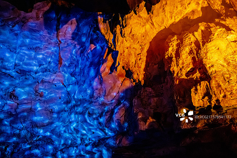 玉华洞 第一洞厅：白云洞 喀斯特地貌溶洞 福建三明将乐县玉华古洞风景名胜图片素材