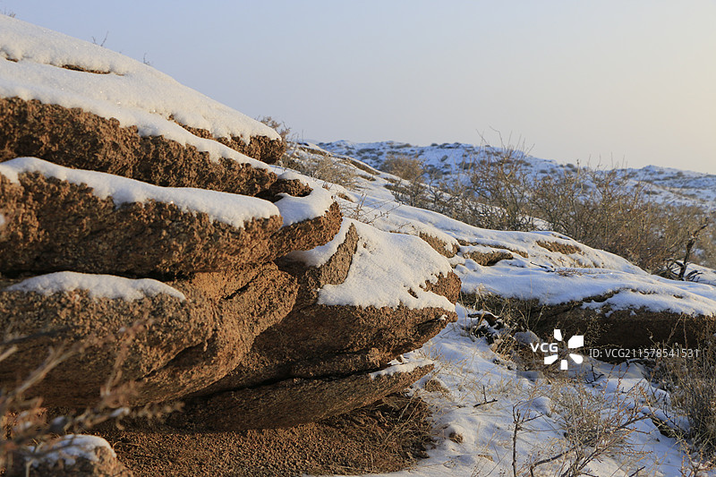 戈壁滩冬日图片素材
