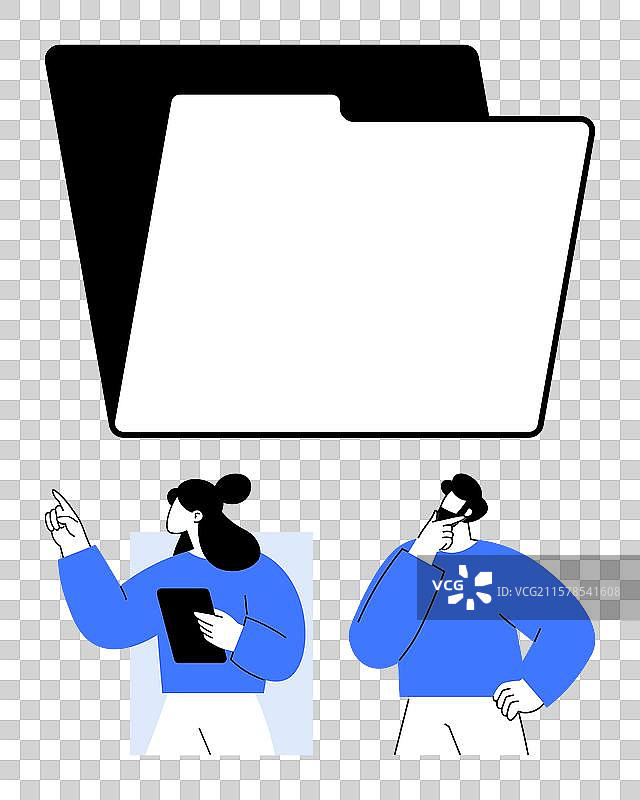 两位同事在头脑风暴和分析数据图片素材