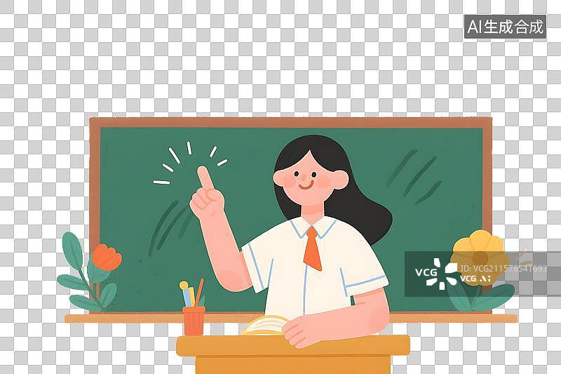 【AI数字艺术】课堂上的积极思考 教师节欢乐时光图片素材