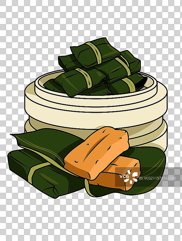 贵州黄粑竹叶糕蒸笼插画图片素材