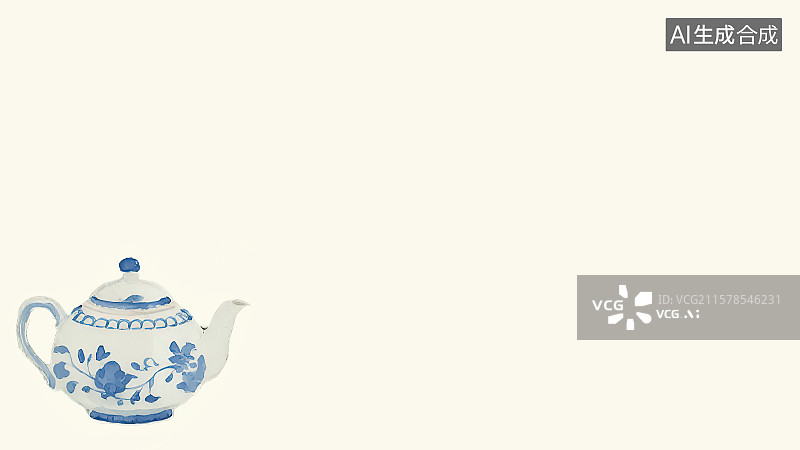 【AI数字艺术】2D卡通左下背景趣味扁平元素，新国风中式下午茶早茶加餐蛋糕糕点心面包咖啡茶饮美食小吃聚会菜单包装手绘插图图片素材