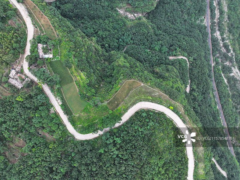 航拍河南林州太行山大峡谷夏季风光图片素材