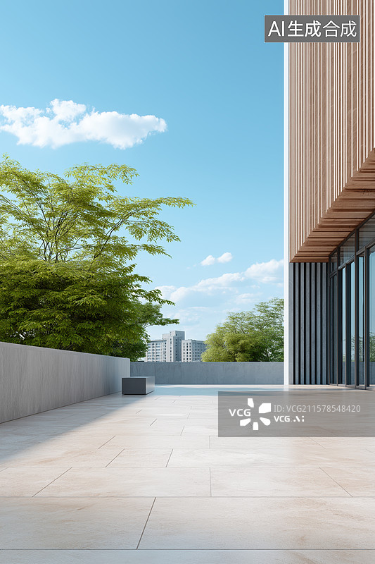 【AI数字艺术】现代建筑露台图片素材