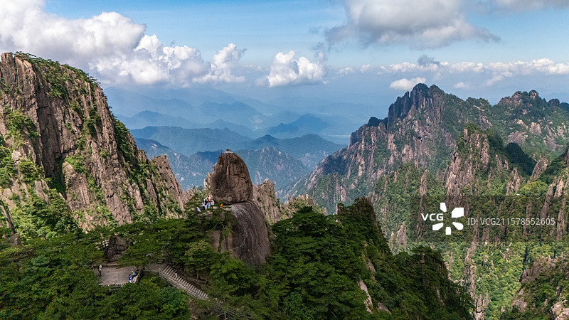 黄山仙桃石航拍图片素材