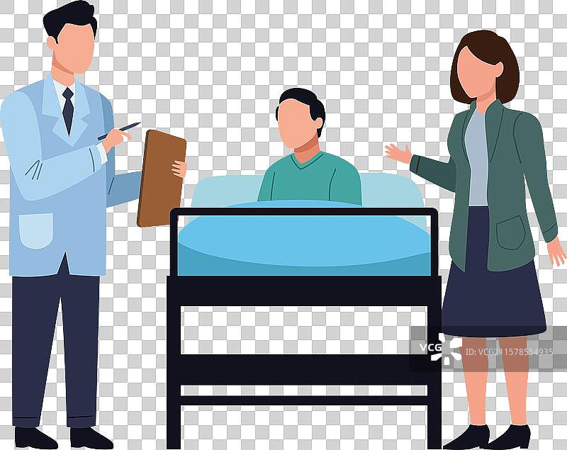 家庭医生与老年患者图标图片素材