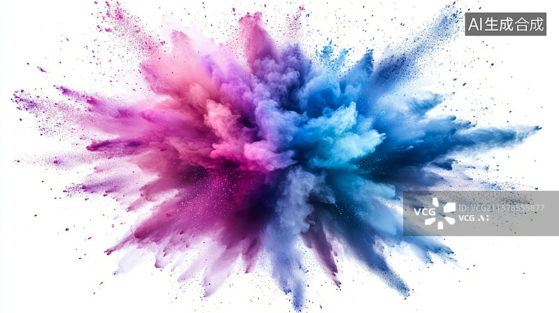 【AI数字艺术】多色粉末爆炸图片素材