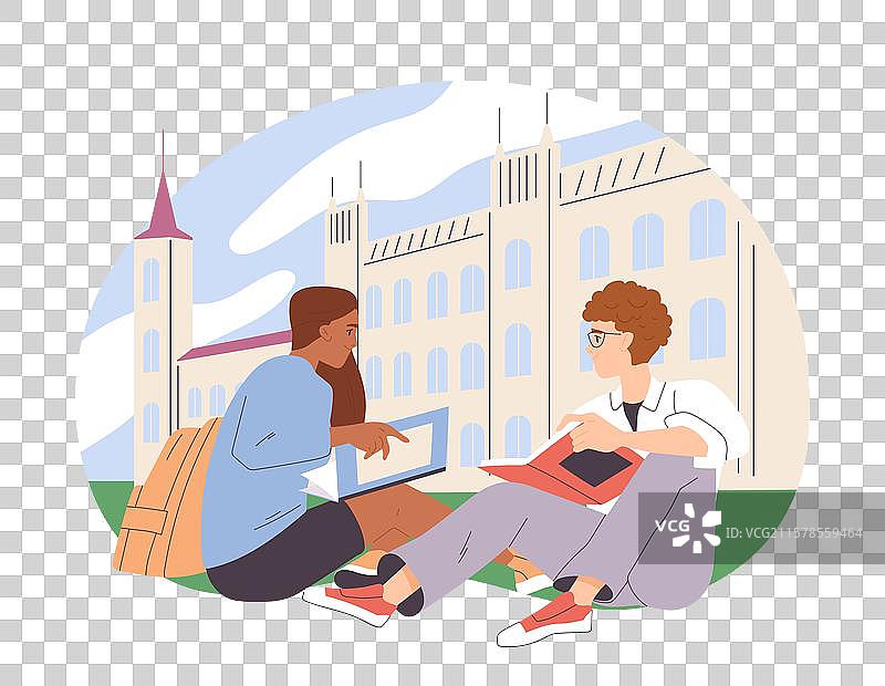 大学生的生活，快乐的青少年朋友们图片素材