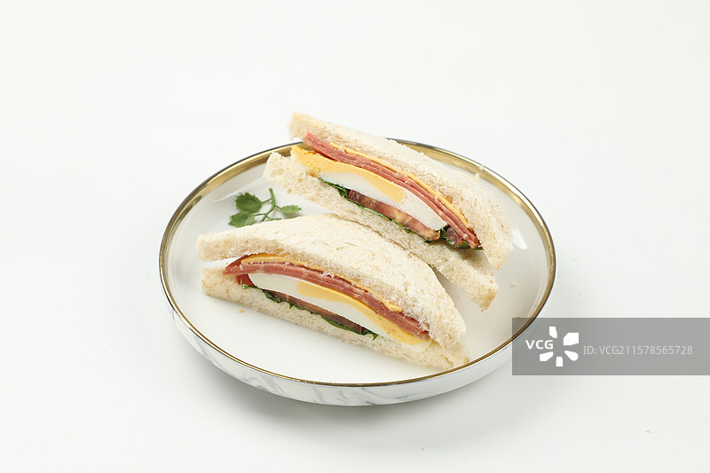 全麦培根鸡蛋三明治图片素材