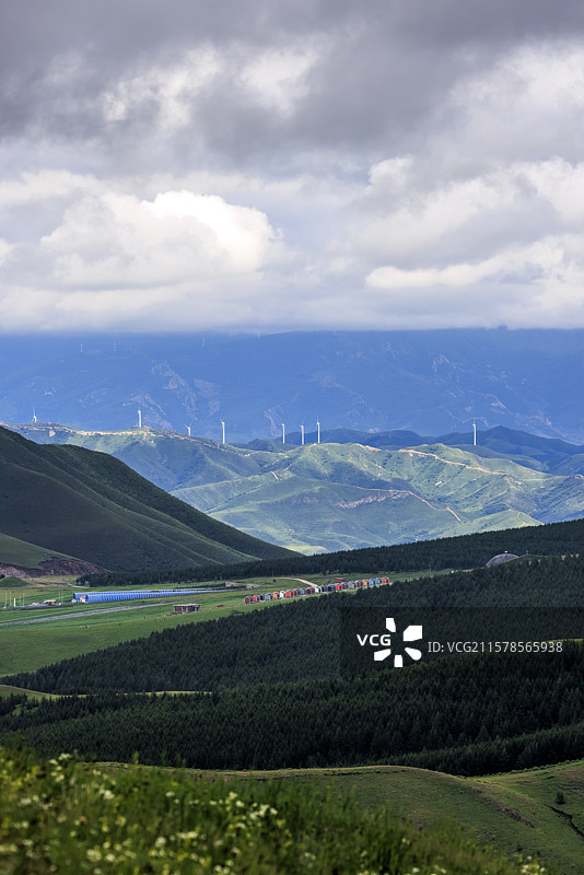河北张家口：小暑时节桦皮岭草原天路雨后绿野仙踪天然图画图片素材