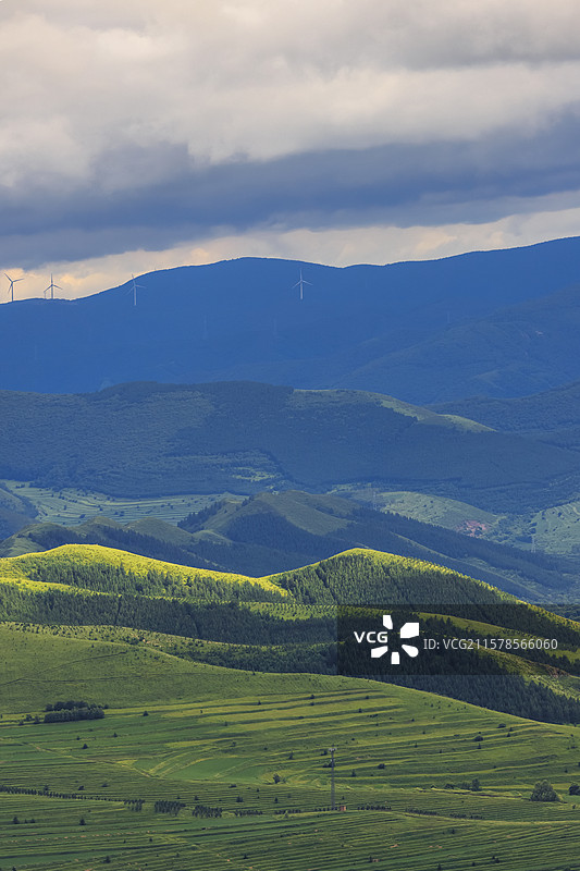 河北张家口：小暑时节桦皮岭草原天路雨后绿野仙踪天然图画图片素材