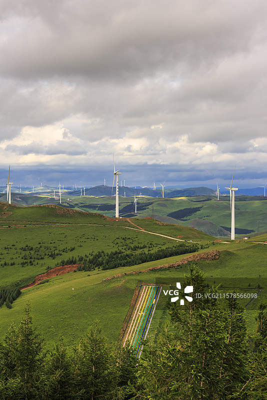 河北张家口：小暑时节桦皮岭草原天路雨后绿野仙踪天然图画图片素材