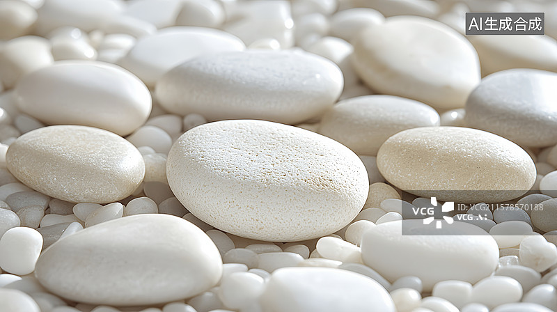 【AI数字艺术】纯净鹅卵石灵性冥想瑜伽馆商务广告背景图片素材