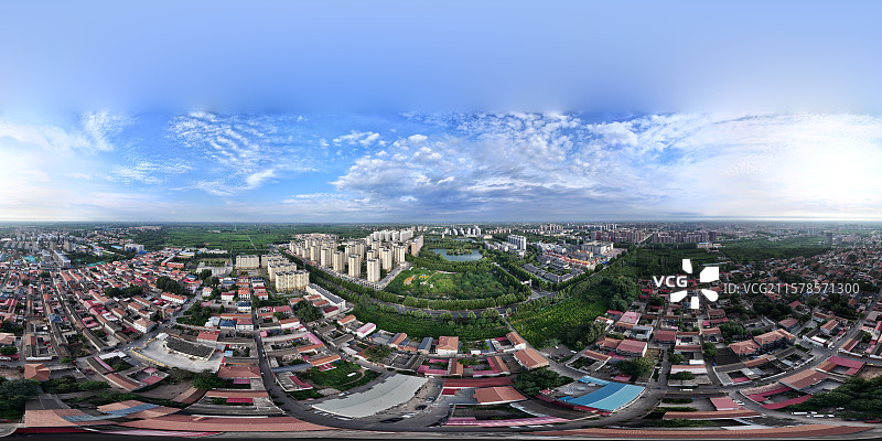 航拍夏季河北临漳县清晨风光图片素材