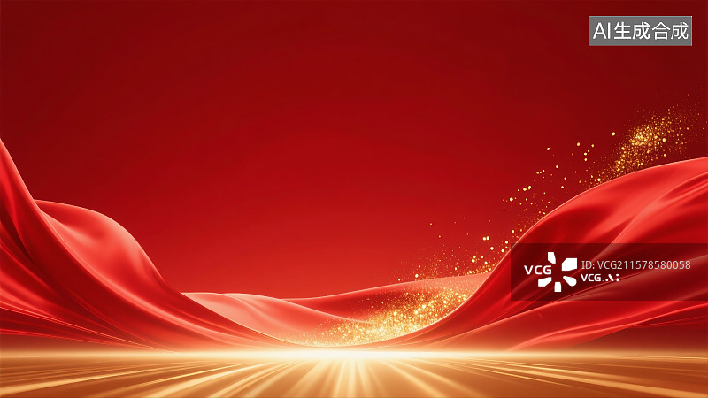 【AI数字艺术】红色大气金色插画背景图片素材