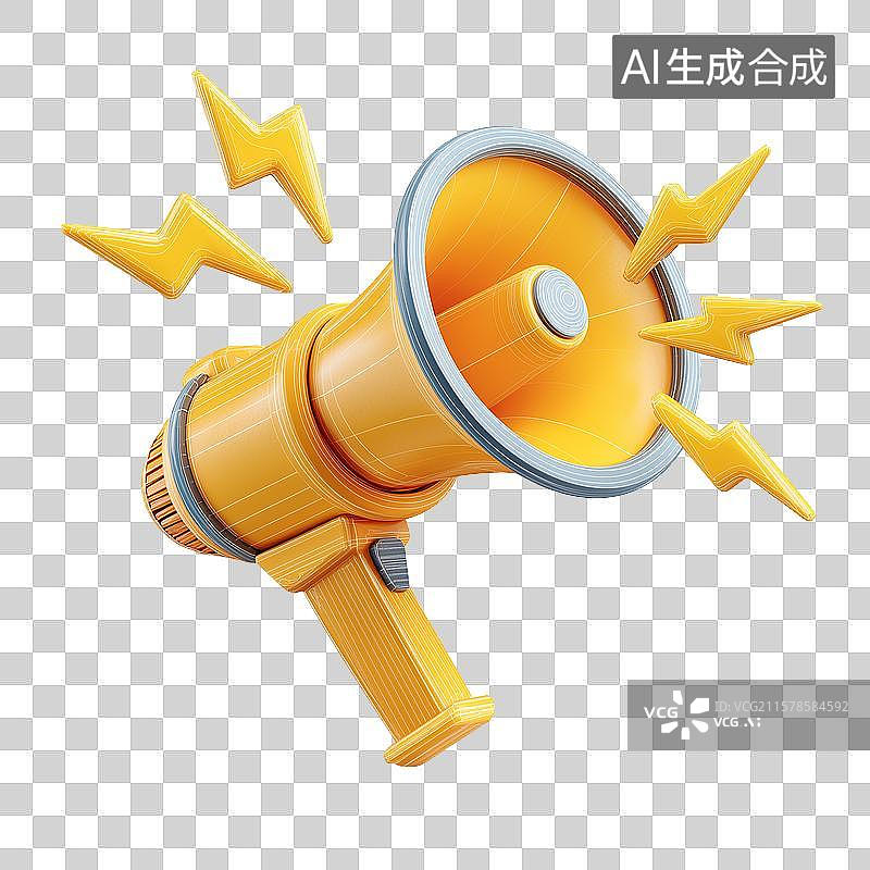 【AI数字艺术】黄色喇叭扩音器图片素材