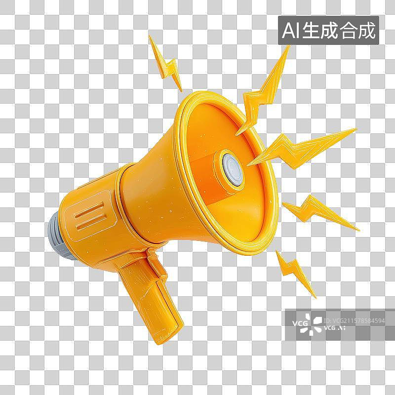 【AI数字艺术】黄色喇叭扩音器图片素材