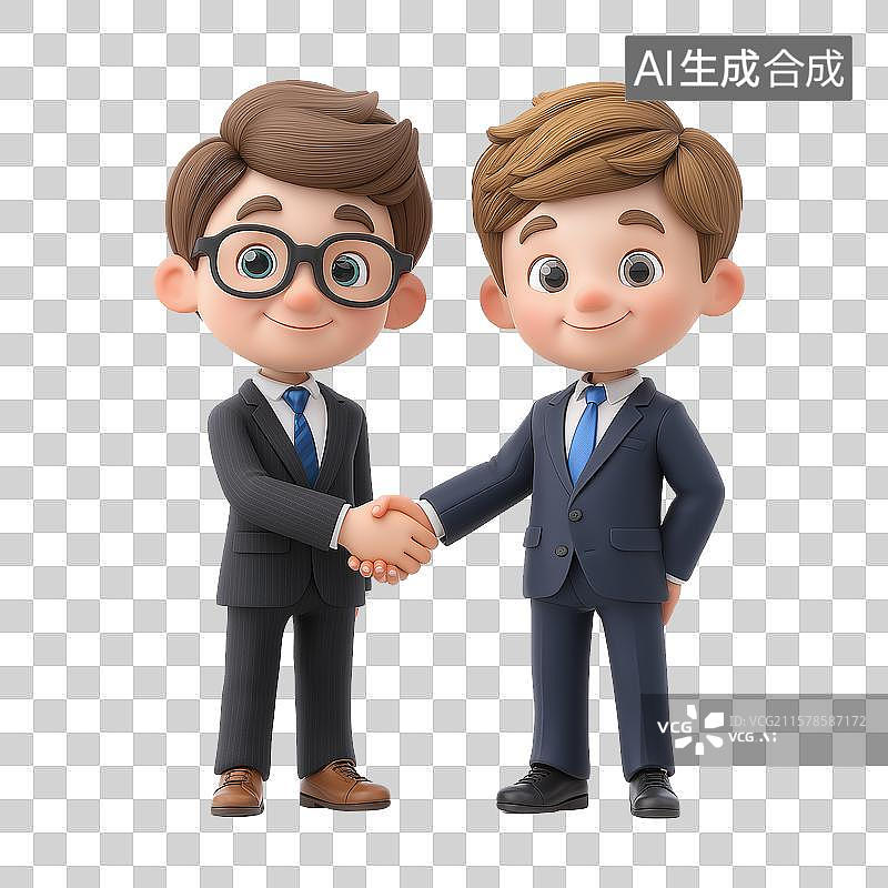【AI数字艺术】两个商务人士在握手图片素材