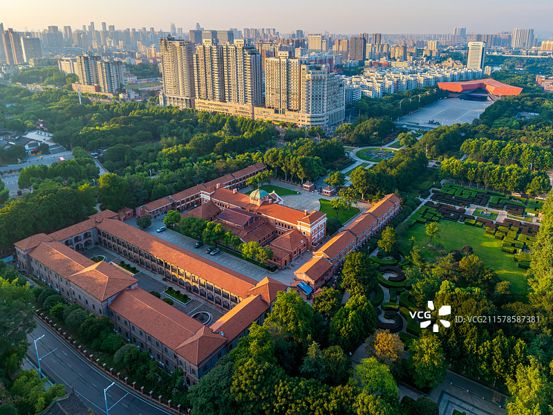 航拍中国湖北省武汉市辛亥革命博物馆图片素材
