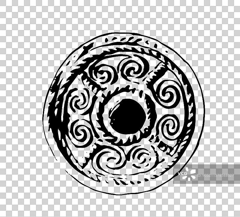 水墨 瓦当 艺术 拓片图片素材