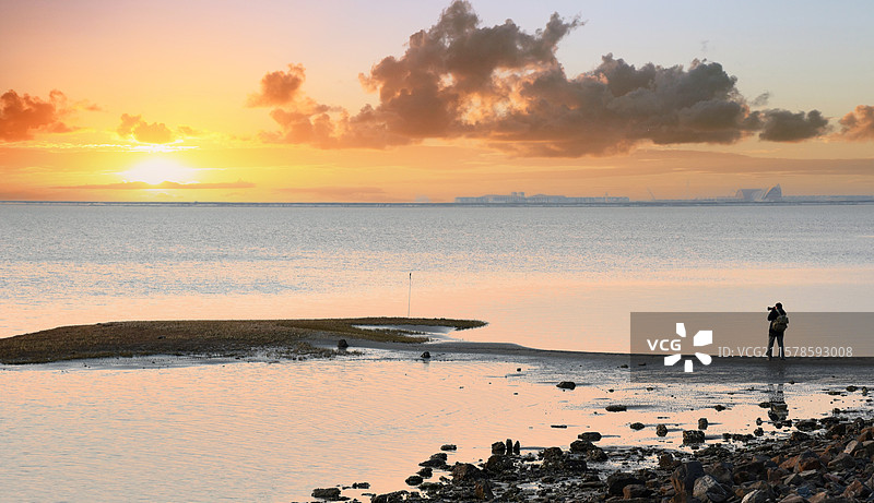 河北省乐亭县渤海湾“菩提岛”风光图片素材
