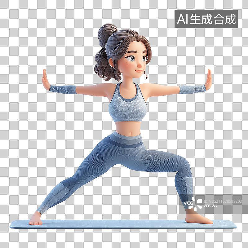 【AI数字艺术】一个在做瑜伽的女生图片素材