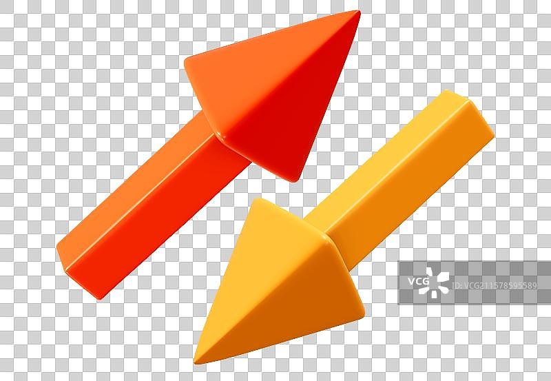 箭头趋势走势3D商务卡通插画元素图片素材