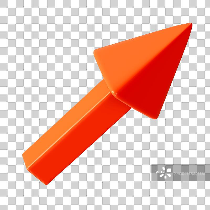 箭头趋势走势3D商务卡通插画元素图片素材